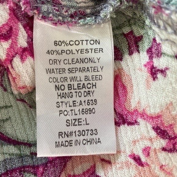 Umgee Floral Key Hole 3/4 Bell Sleeve Flowy Mini Swing Dress Trapeze Cut Guaze - Picture 12 of 16